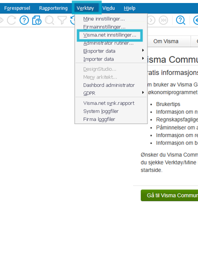 verktøy - firmainnstillinger