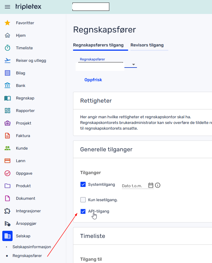 regnskapsfører apitilgang
