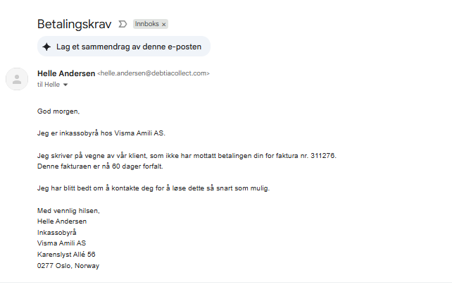 Bilde av svindel e-post